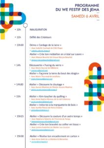 JEMA programme Journées Européennes des Métiers d'Art 2024 à Saint Médard en Jalles