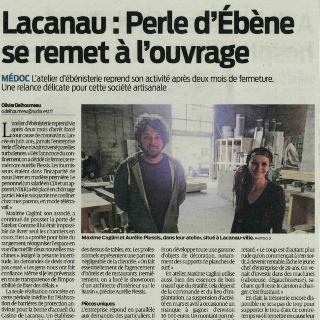Article Sud Ouest 19 05 2020