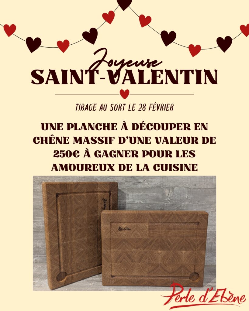 Saint Valentin planche à découper Perle d'Ébène