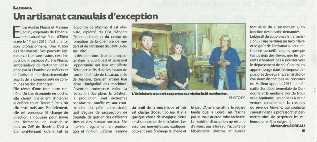 Article Journal du Médoc 15 juin 2018