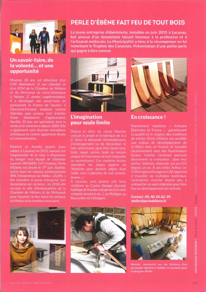 Article trophée Lacanau Magazine de Lacanau Hiver 2020