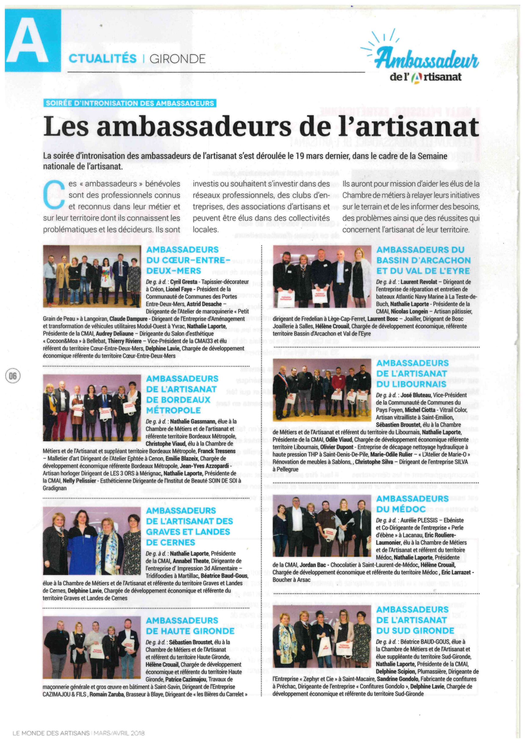 Le Monde des Artisans Mars avril 2018