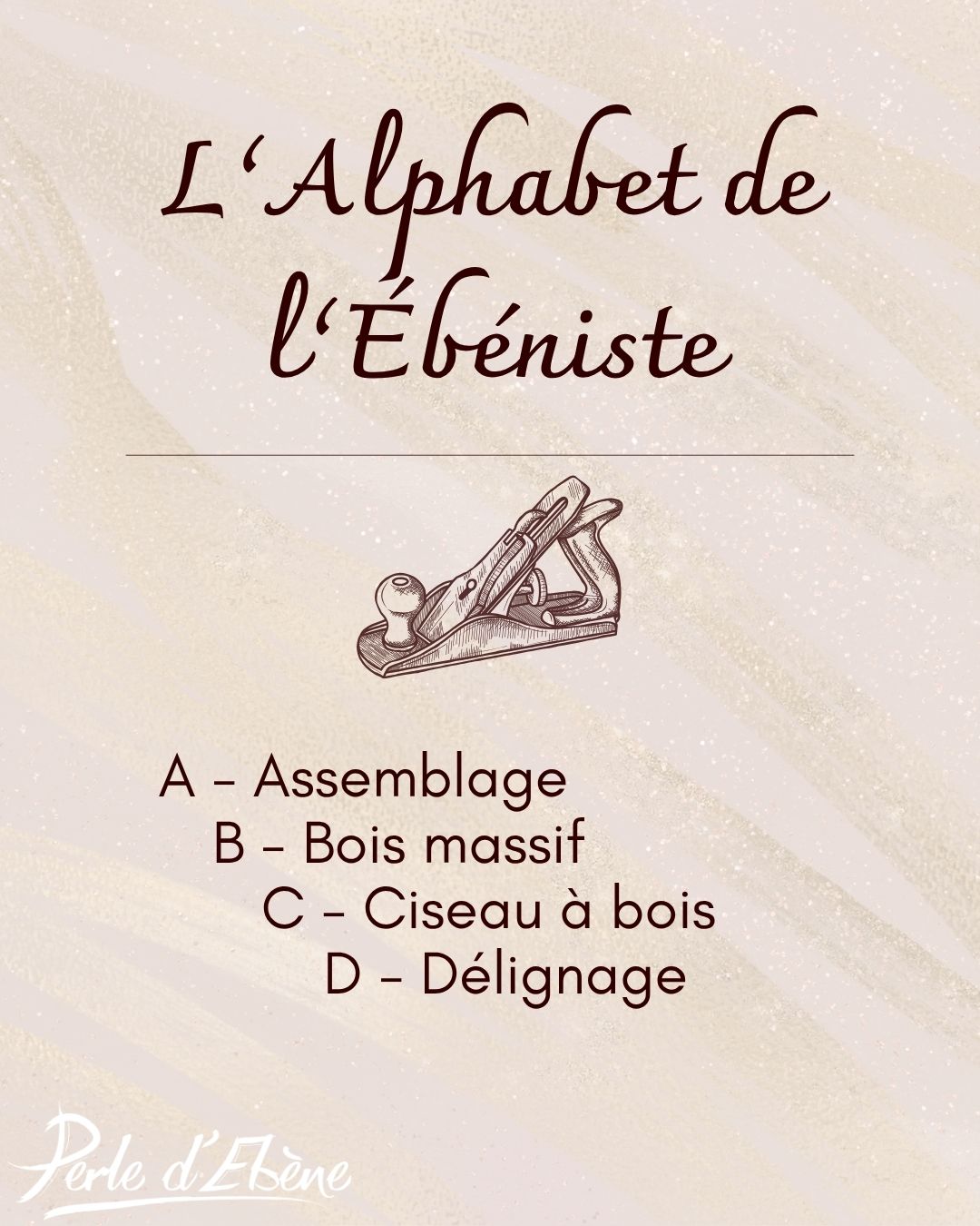 L'alphabet de l'ébéniste